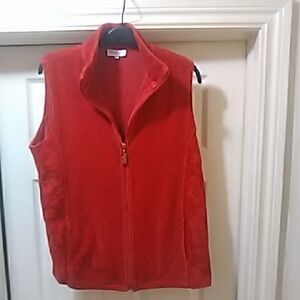 Women's Red Fleece Vest Vintage